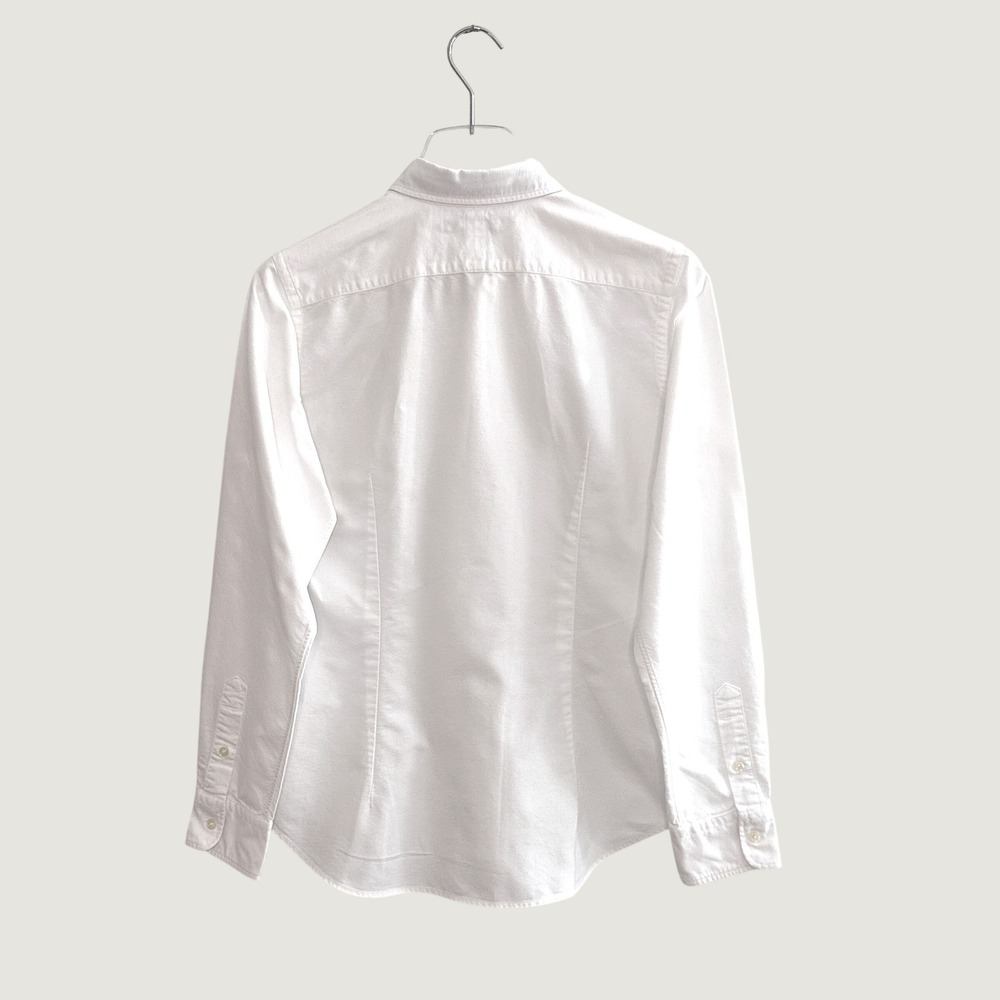 Ralph Lauren Women's Sz 10 Slim Fit White Long Sleeve Cotton Oxford Shirt - Picture 2 of 7